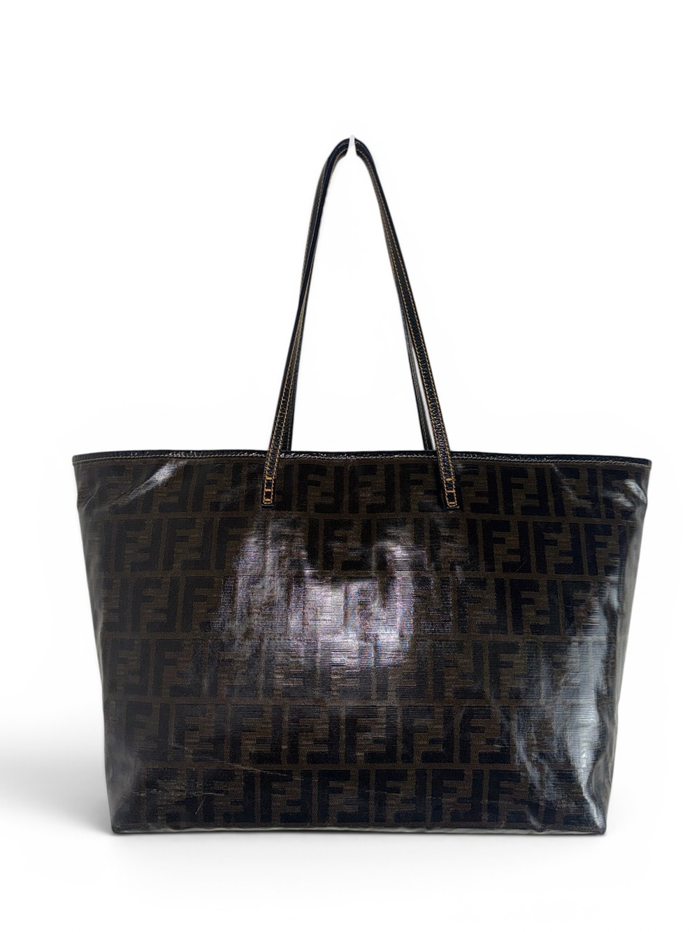 FENDI FF Brown Zucca Pattern Shoulder Tote - Picture 5 of 14
